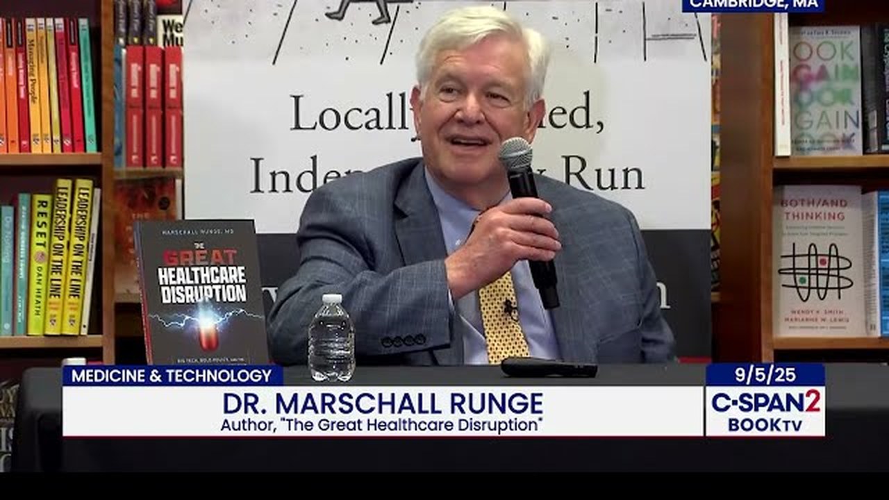 Harvard Bookstore: Dr. Runge speaking on healthcare disruption